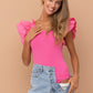 shoulder Puff Ruffle SLV Bodysuit