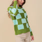 OVERSIZED CONTRAST CHECKERBOARD TOP