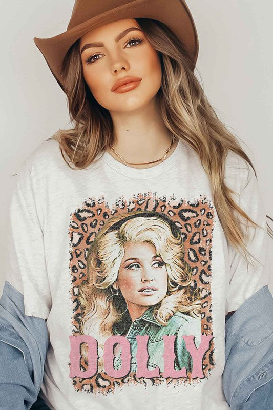 LEOPARD DOLLY WESTERN GRAPHIC TEE / T-SHIRT