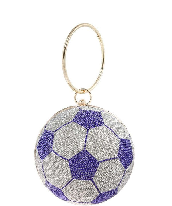 Full Rhinestone Soccer Ball Clutch