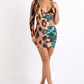 Multi animal printed one shoulder mini dress