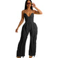 Women Clothing Suit Tassel Lace Sling Jumpsuit Two Piece Set Straight Leg Pants Summer