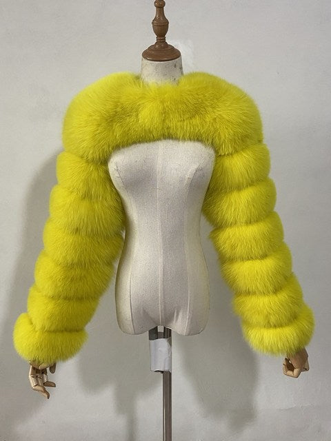 Autumn Winter Artificial Fur Faux Fur Ultra Short Faux Fur Coat Women