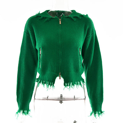 Sweaters Women Clothing Core Spun Yarn Cardigan Long Sleeved Top High Waist Tight Shorts Autumn Winter