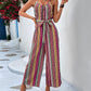 Summer Sexy Women Wear Loose Casual Striped Spaghetti Straps Cropped Jumpsuit