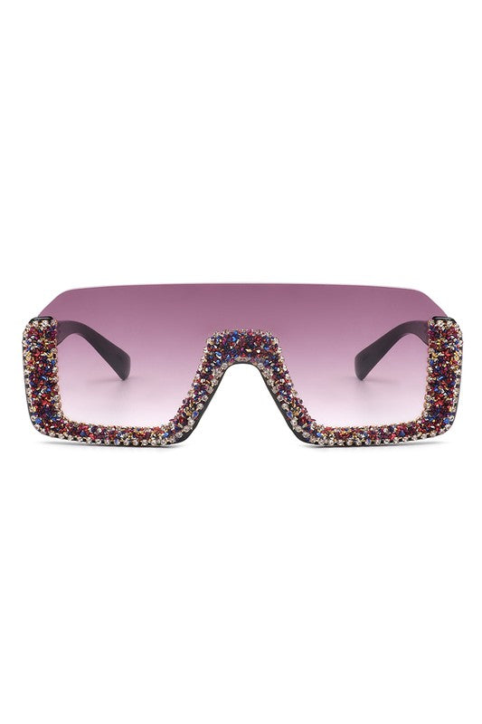 Square Half Frame Oversize Fashion Sunglasses