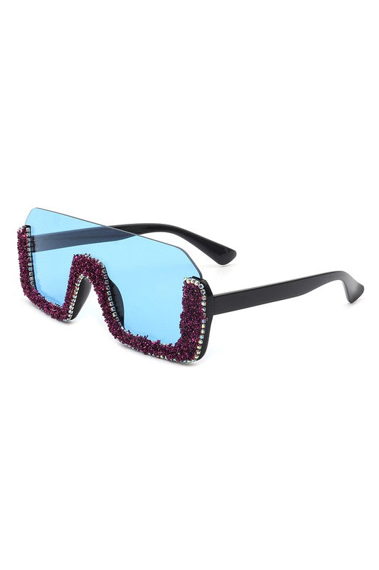 Square Half Frame Oversize Fashion Sunglasses