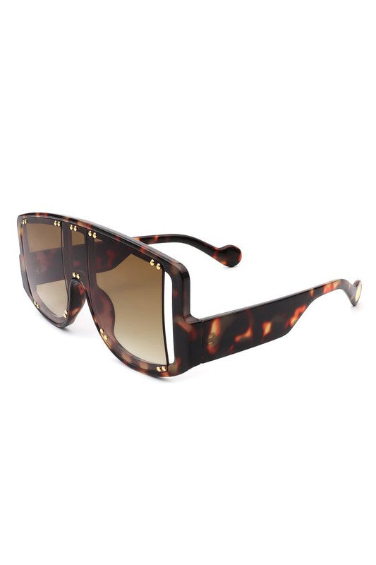 Square Oversize Shield Fashion Visor Sunglasses