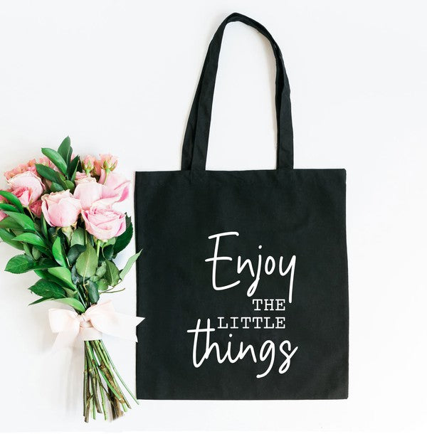 Enjoy The Little Things Script Tote