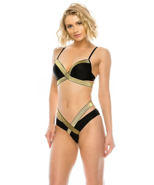 GOLD STRAPS BIKINI SET