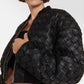 Niche Romantic Black Woven Design Texture Zipper Flight Suit Short Coat Mini Sheath Skirt Outfit