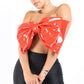 Shiny latex super size bow top